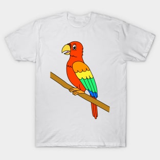 Cute Happy Flying Parrot Jungle Animal T-Shirt